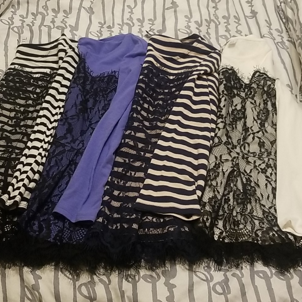 Elle 3/4 Sleeve peplum Lace 4 Tops